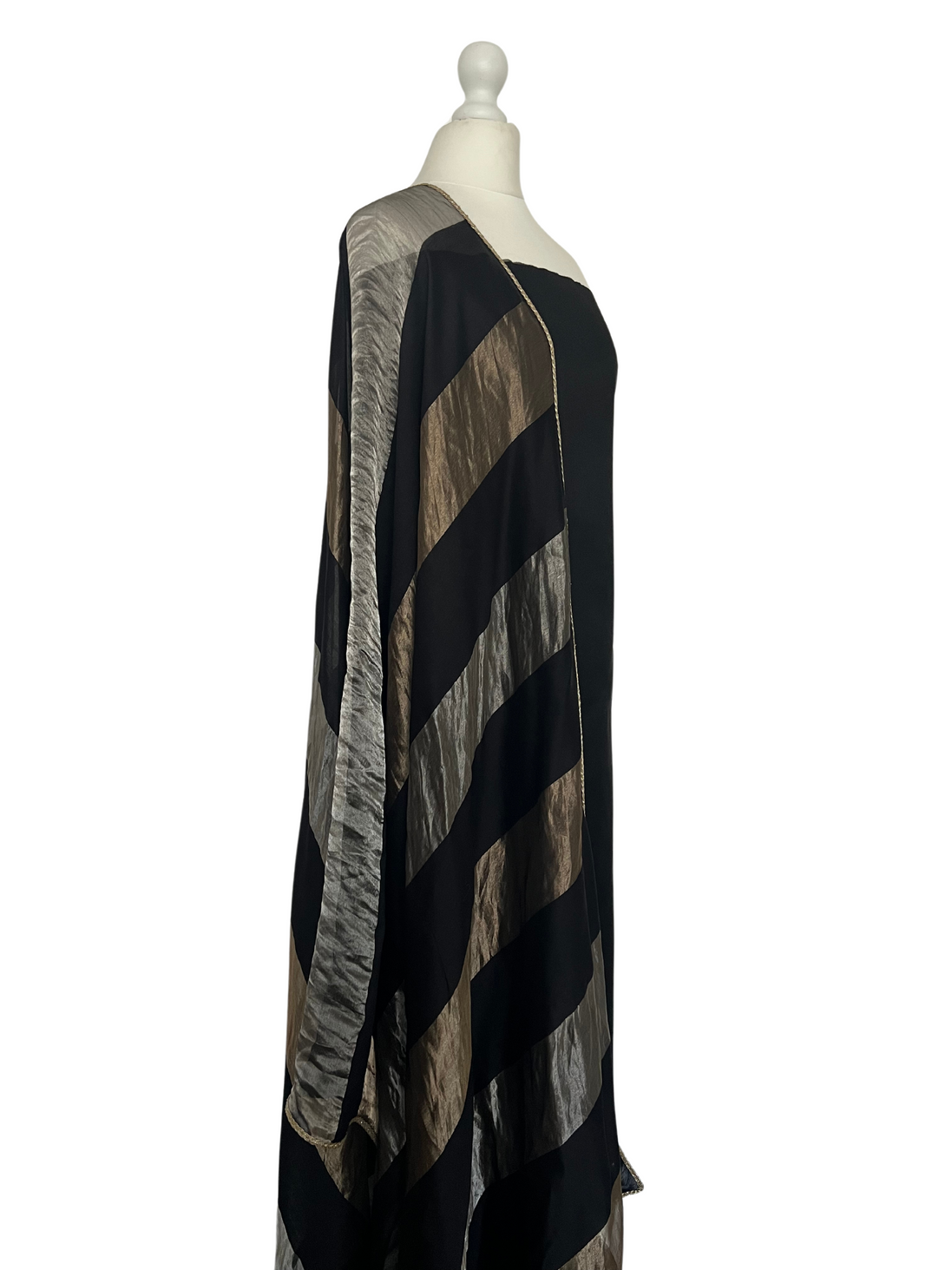 An unstitched set comprising of a chanderi tissue dupatta and a kameez made of semi raw silk, by Shenena Sethi