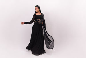 Shenena Sethi georgette hand embroidered shararha set