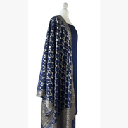 Brocade dupatta unstitched kameez set