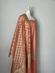 Brocade dupatta unstitched set