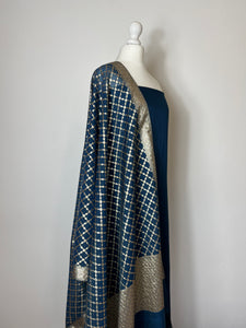 Brocade dupatta unstitched set