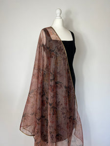 Organza print dupatta unstitched set