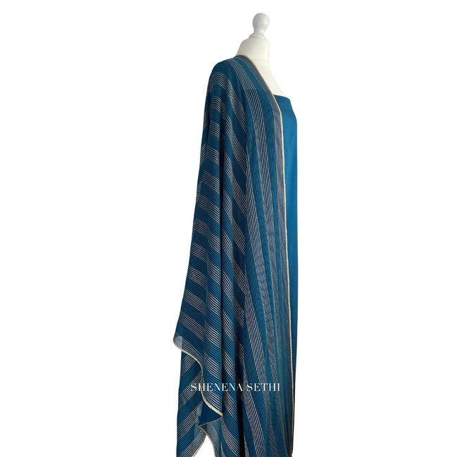 Thread georgette dupatta unstitched kameez set