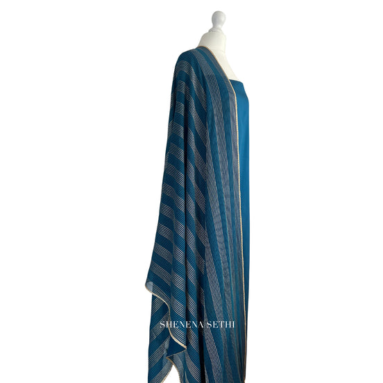 Thread georgette dupatta unstitched kameez set