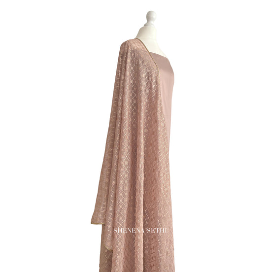 Sequin dupatta unstitched kameez set
