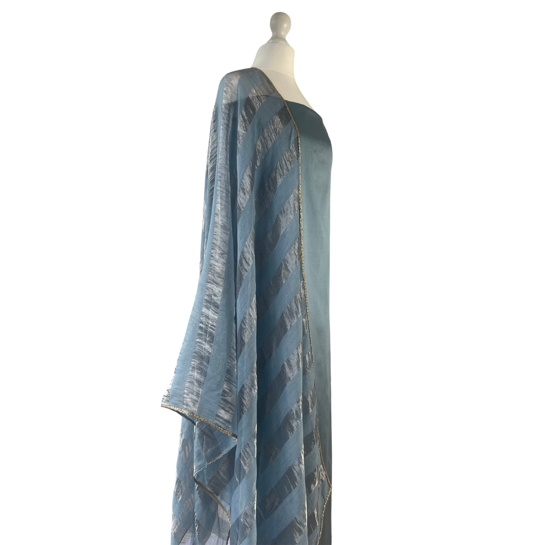 Chanderi dupatta unstitched kameez set