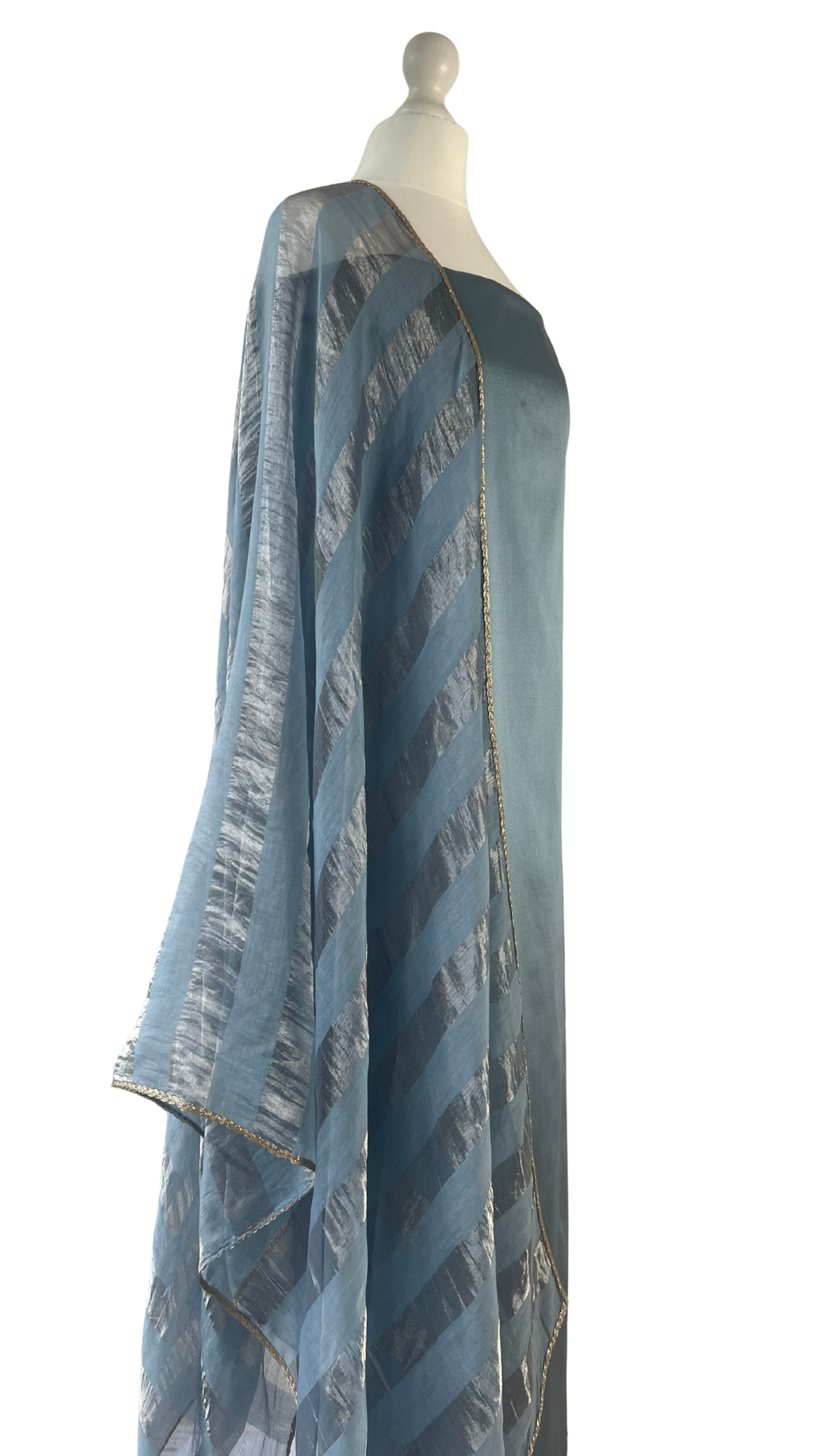 Chanderi dupatta unstitched kameez set