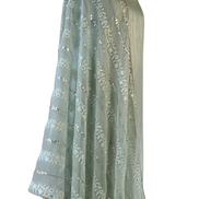 Unstitched fabric for kameez set. Loose semi raw silk kameez fabric, loose lycra pajami and readymade thread and organza dupatta. Keep unstitched or made-to-measure by Shenena Sethi 