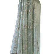 Unstitched fabric for kameez set. Loose silk kameez fabric, loose lycra pajami and readymade organza dupatta. Keep unstitched or made-to-measure by Shenena Sethi 