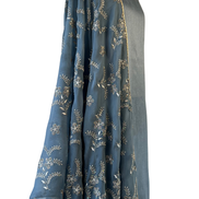 Unstitched fabric for kameez set. Loose silk kameez fabric, loose lycra pajami and readymade embroidered dupatta. Keep unstitched or made-to-measure by Shenena Sethi 