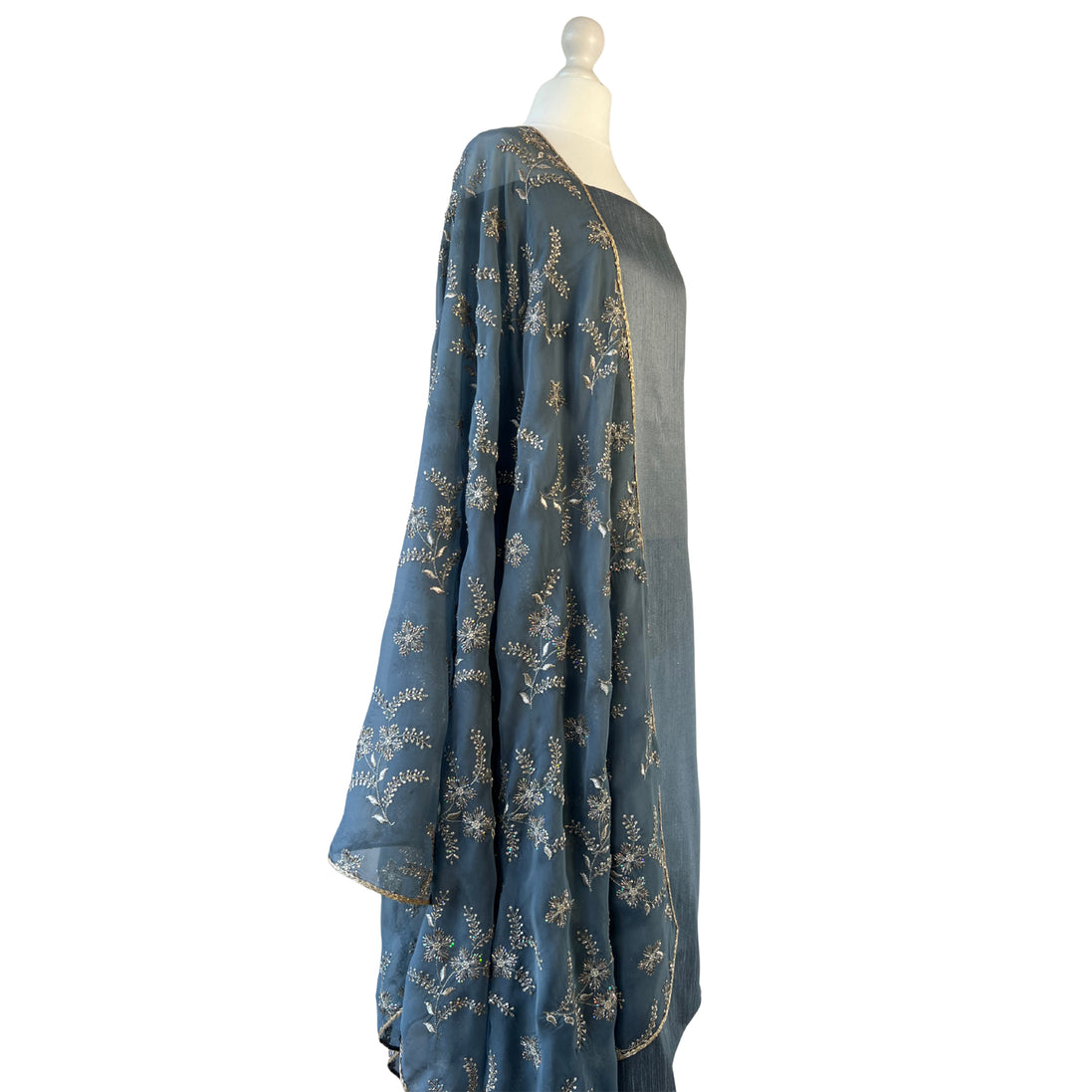 Embroidered georgette dupatta unstitched kameez set