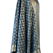 Unstitched fabric for kameez set. Loose silk kameez fabric, loose lycra pajami and readymade brocade dupatta. Keep unstitched or made-to-measure by Shenena Sethi 
