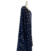 Sequin dupatta unstitched kameez set