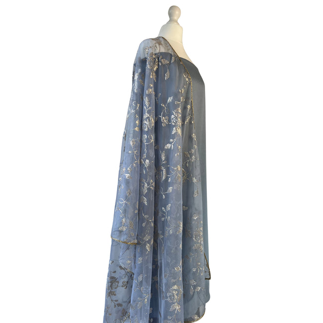 Sequin organza dupatta unstitched kameez set