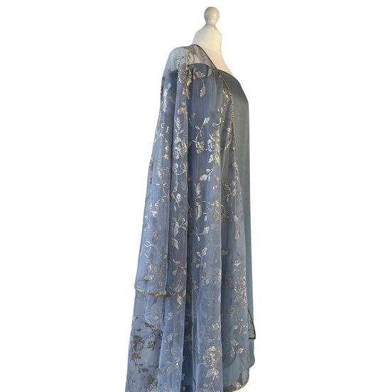 Sequin organza dupatta unstitched kameez set