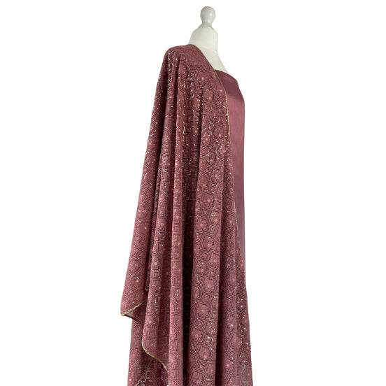 Chikan kari dupatta unstitched kameez set