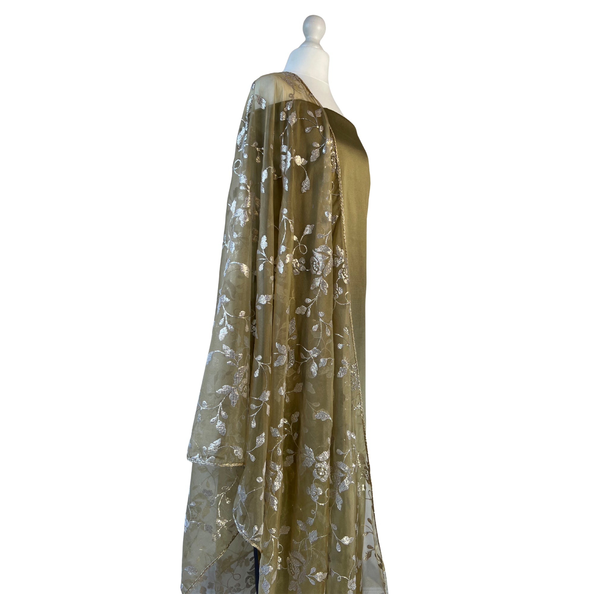 Sequin dupatta unstitched kameez set