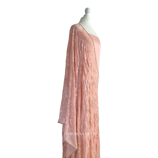 Thread and sequin dupatta unstitched kameez set