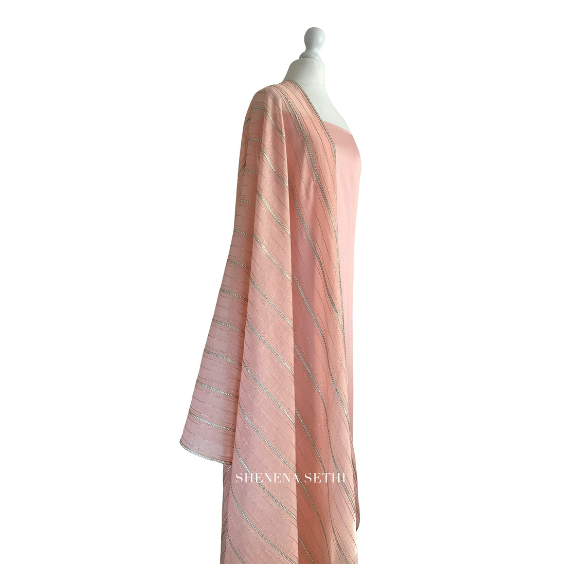 Mukaish dupatta unstitched kameez set