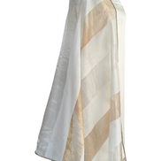 Unstitched fabric for kameez set. Loose kameez fabric, loose lycra pajami and readymade chanderi tissue organza block dupatta. Keep unstitched or made-to-measure by Shenena Sethi 