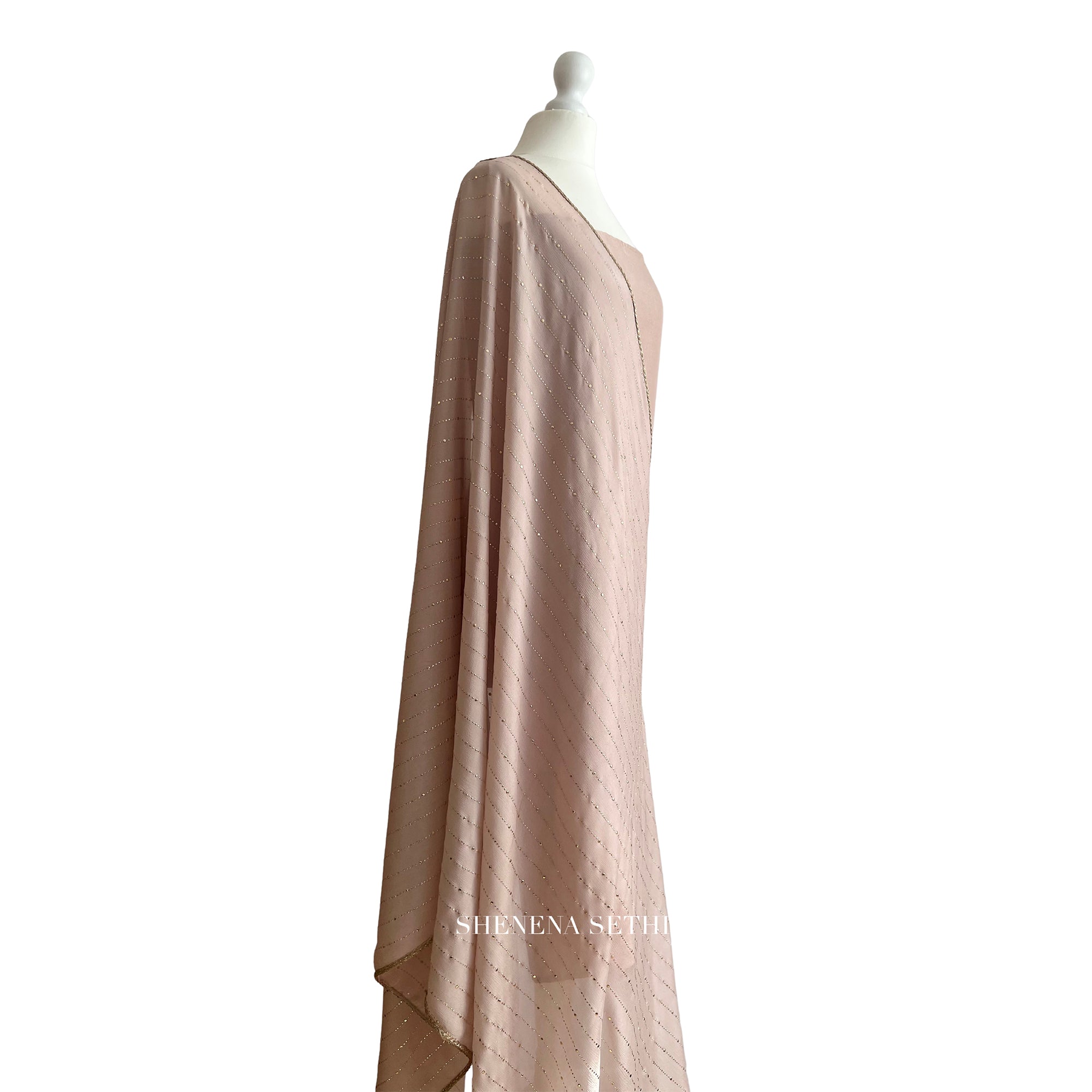 Georgette mukaish dupatta unstitched kameez set