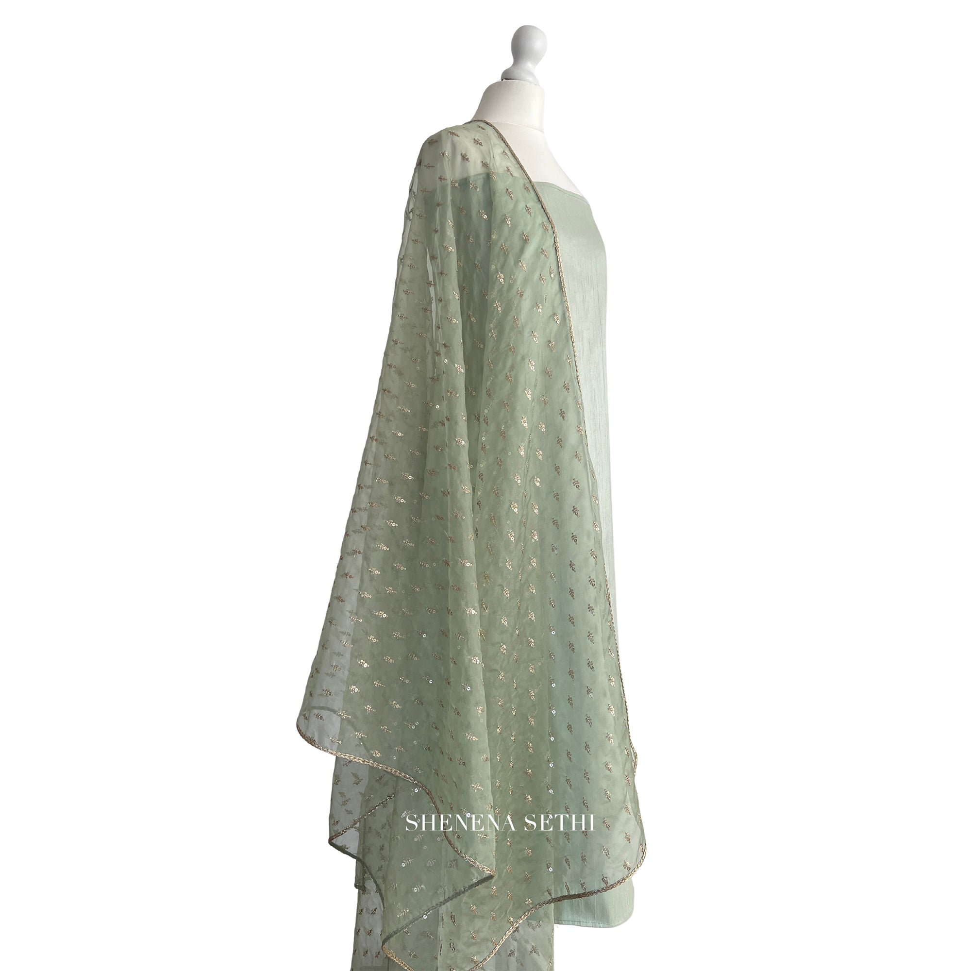 Embroidered dupatta unstitched kameez set