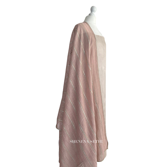 Mukaish dupatta unstitched kameez set