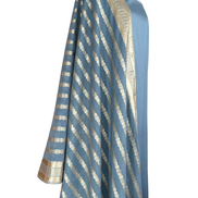 Unstitched fabric for kameez set. Loose kameez fabric, loose lycra pajami and readymade brocade dupatta. Keep unstitched or made-to-measure by Shenena Sethi 