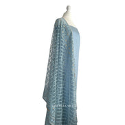 Thread and net dupatta unstitched kameez set