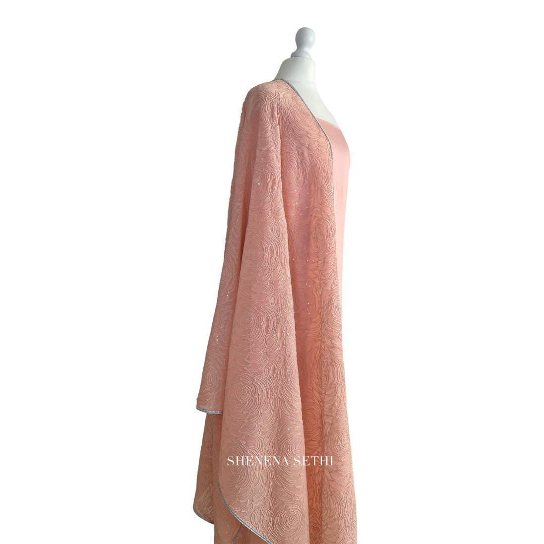 Dori dupatta unstitched kameez set