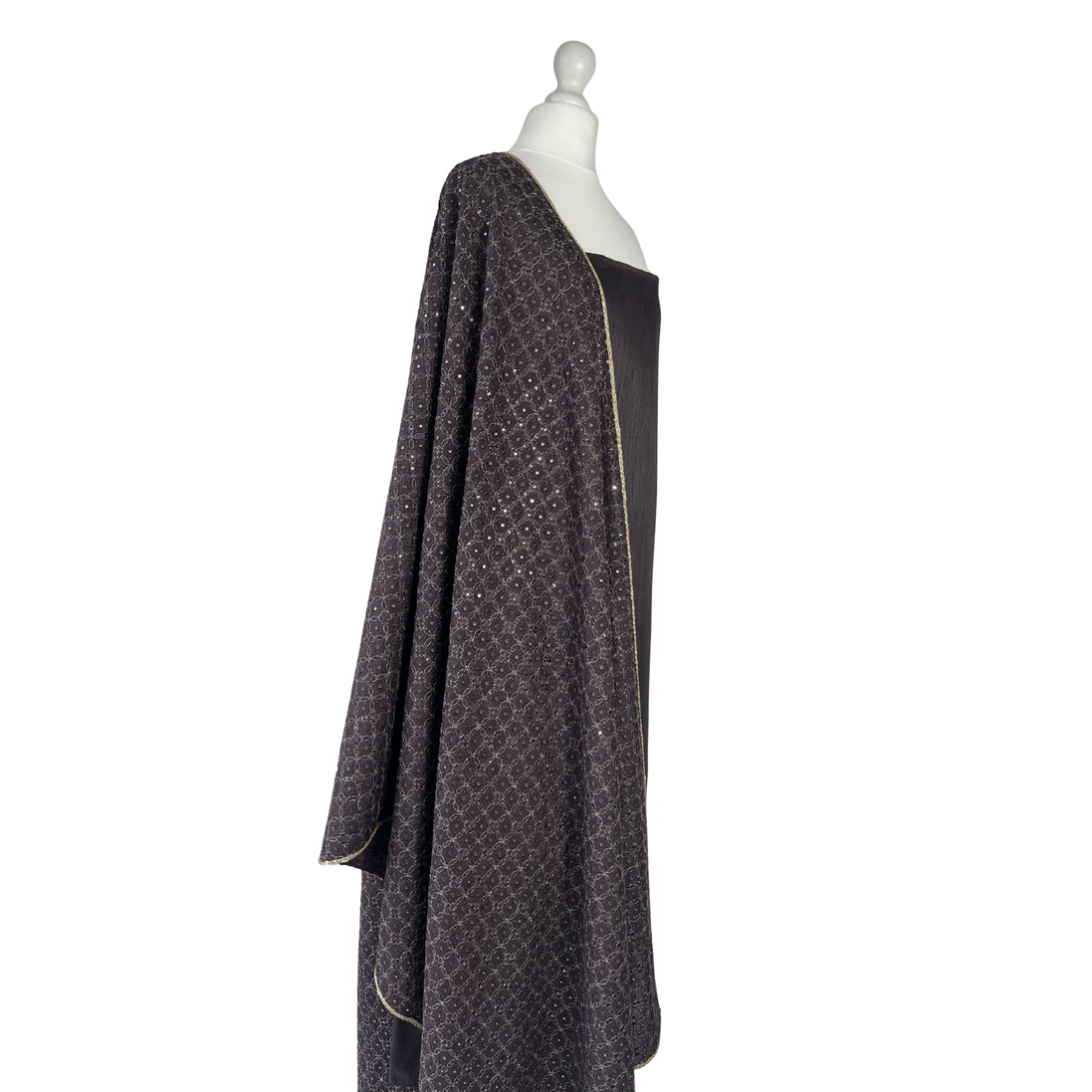 Chikan kari dupatta unstitched kameez set