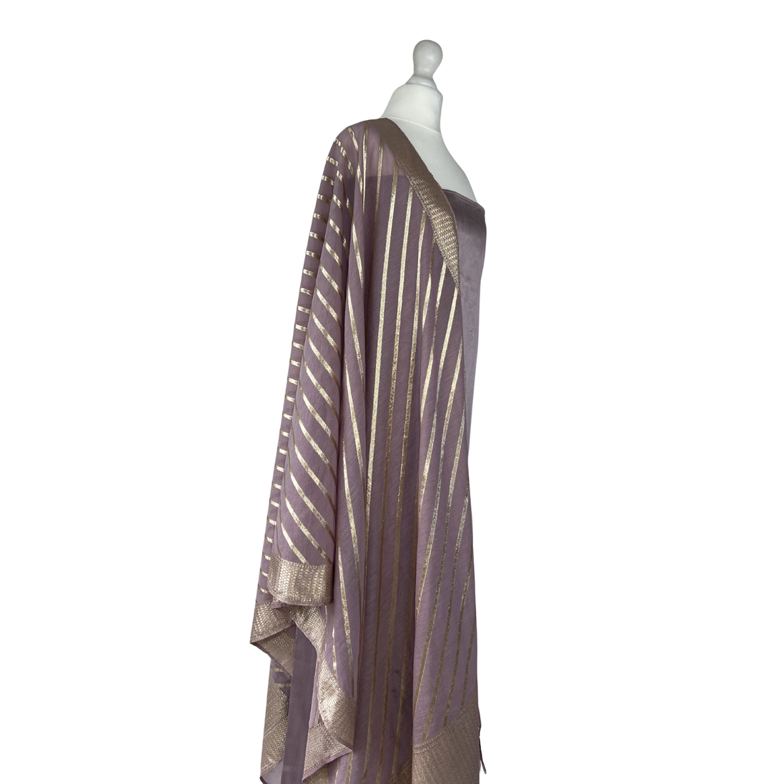 Brocade dupatta unstitched kameez set