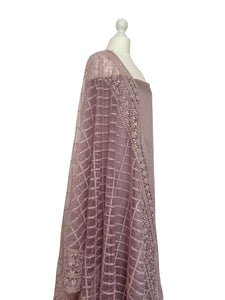 Thread and net dupatta unstitched set