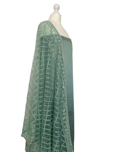 Thread and net dupatta unstitched set
