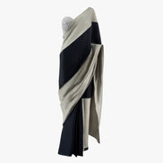 Miya made-to-measure pre-pleated saree set by Shenena Sethi with a thread and mirror work blouse, designed by Shenena Sethi