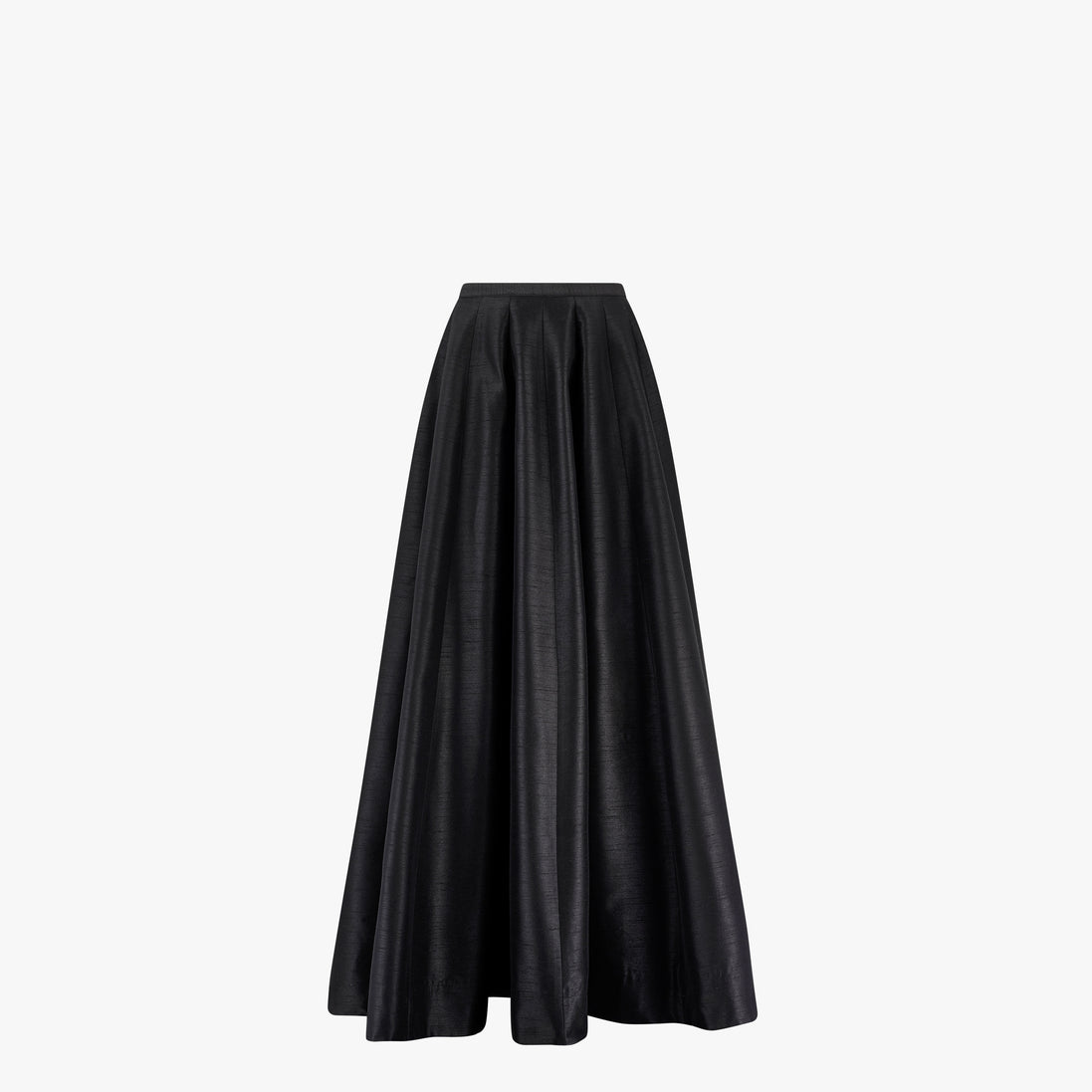 Black semi raw silk skirt 