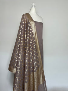 Brocade dupatta unstitched set