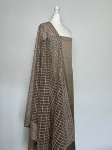 Thread and sequin dupatta unstitched set