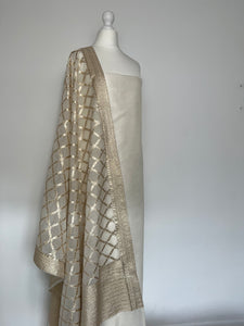 Brocade dupatta unstitched set