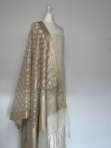 Brocade dupatta unstitched set