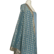 Brocade dupatta unstitched kameez set