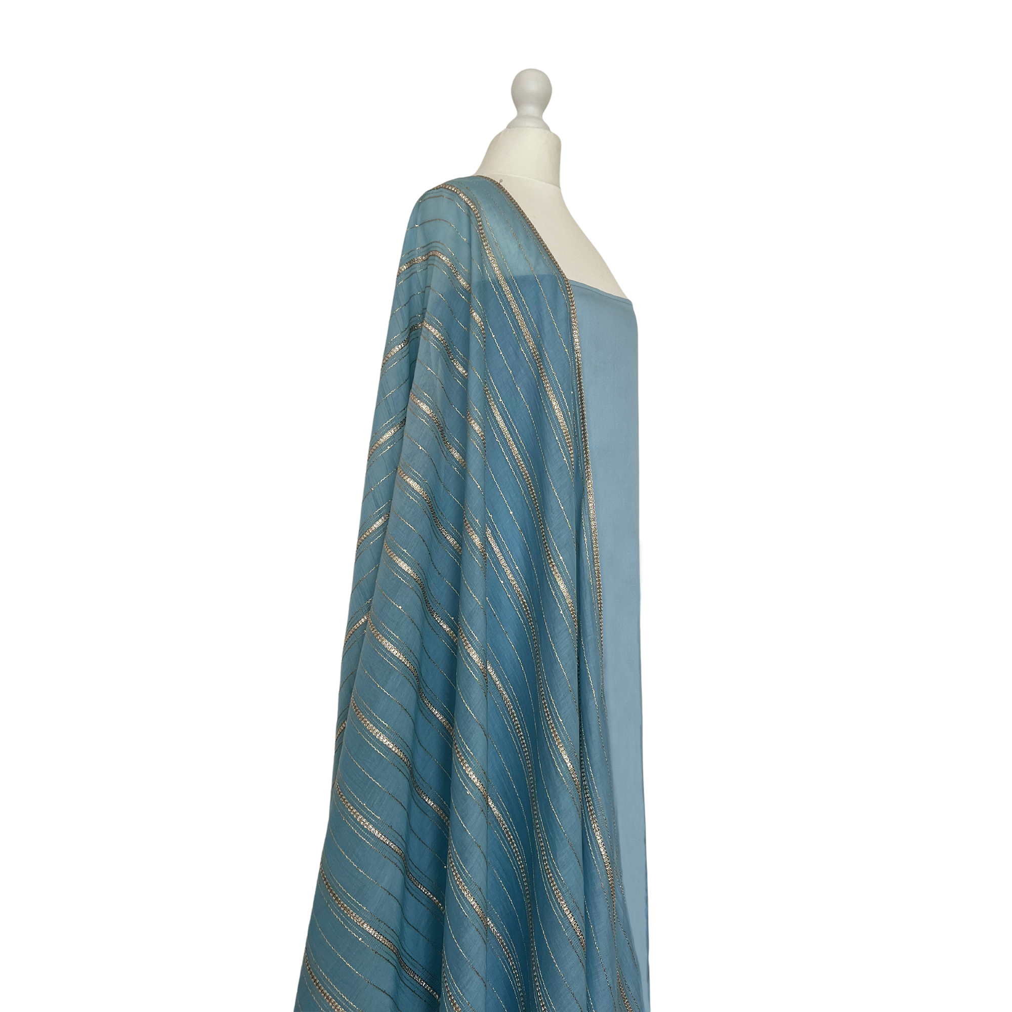 Silk /cotton mix dupatta unstitched kameez set