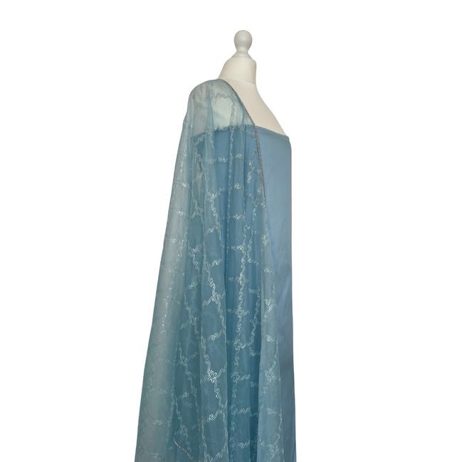 Organza and thread dupatta unstitched kameez set