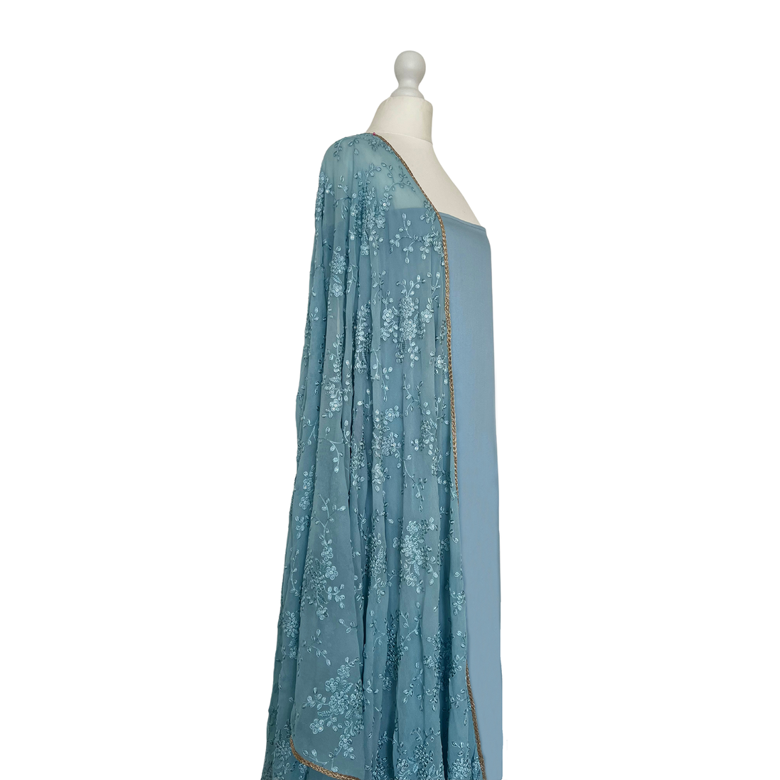 Georgette and thread dupatta unstitched kameez set