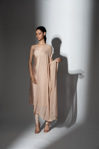 Shenena Sethi hand embroidered semi raw silk kameez set 