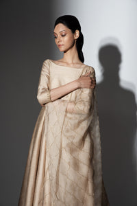 Shenena Sethi semi raw silk anarkali with hand embroidered dupatta