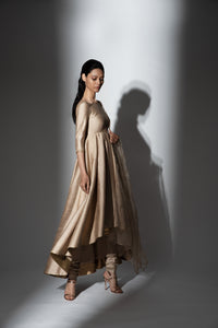 Shenena Sethi semi raw silk anarkali with hand embroidered dupatta