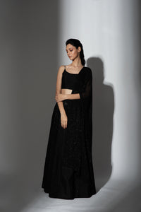Shenena Sethi semi raw silk hand embroidered lehenga set 