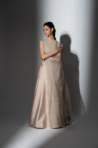 Shenena Sethi semi raw silk lehenga with hand embroidered dupatta and blouse